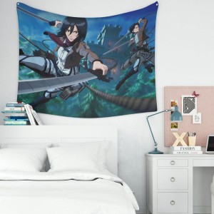 بک دراپ پارچه ای انیمه  اتک آن تایتان میکاسا و لوی