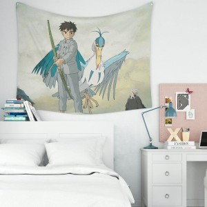 بک دراپ پارچه ای انیمه پسر و مرغ ماهیخوار میازاکی The Boy & The Heron