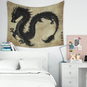 بک دراپ پارچه ای اژدهای چینی  کد 01