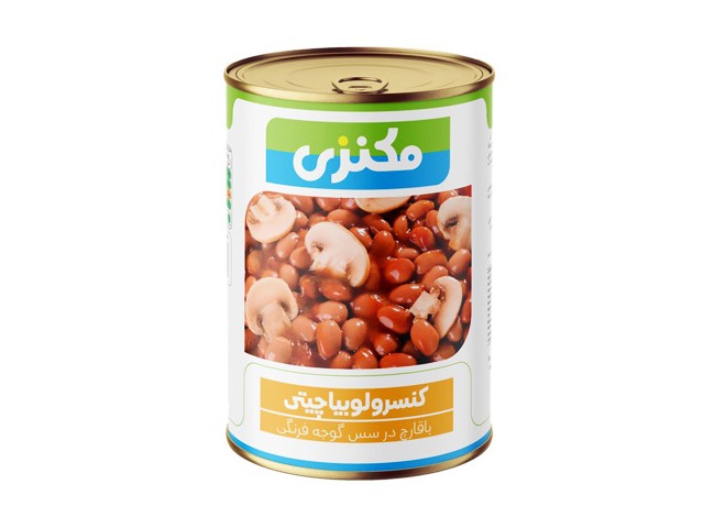 کنسرو لوبیا چیتی با قارچ مکنزی