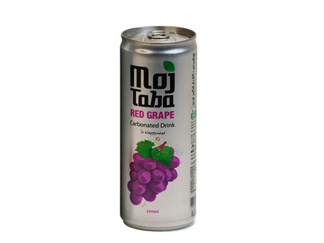 نوشیدنی گازدار 250 میلی لیتری مجتبی با طعم انگور قرمز
