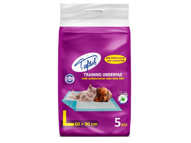 زیرانداز بهداشتی حیوانات 90*60 تافته بسته 5 عددی