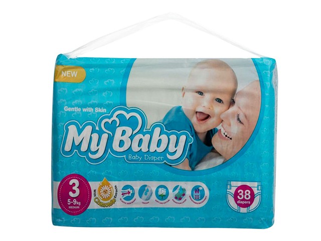 پوشک آبی سایز 3 اکو مای بی بی بسته 38 عددی