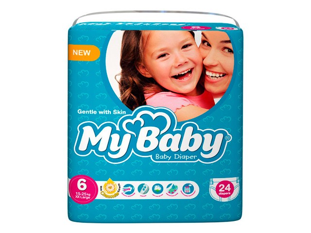 پوشک آبی سایز 6 اکو مای بی بی بسته 24 عددی