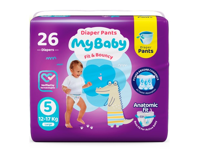 پوشک شورتی کانال دار سایز 5 اکو مای بی بی بسته 26 عددی