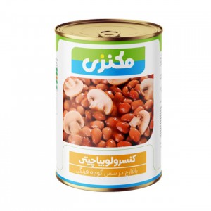 کنسرو لوبیا چیتی با قارچ مکنزی