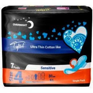 نوار بهداشتی بالدار خیلی نازک ویژه شب تافته بسته 7 عددی