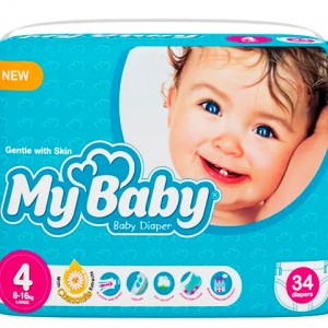 پوشک آبی سایز 4 اکو مای بی بی بسته 34 عددی