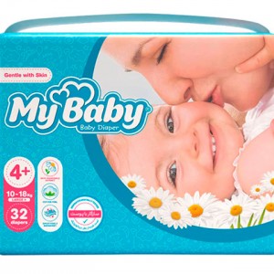 پوشک آبی سایز 4 پلاس اکو مای بی بی بسته 32 عددی