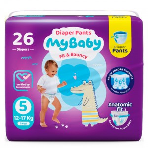 پوشک شورتی کانال دار سایز 5 اکو مای بی بی بسته 26 عددی