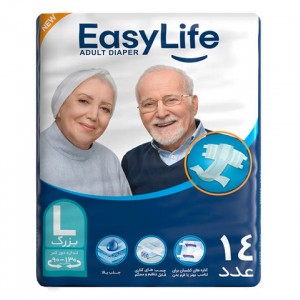 پوشک چسبی بزرگسالان ایزی لایف سایز بزرگ بسته 14 عددی