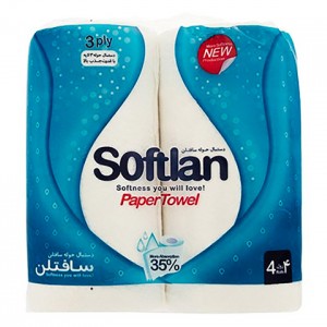 دستمال حوله ای 2 قلو طرح قطره باران سافتلن