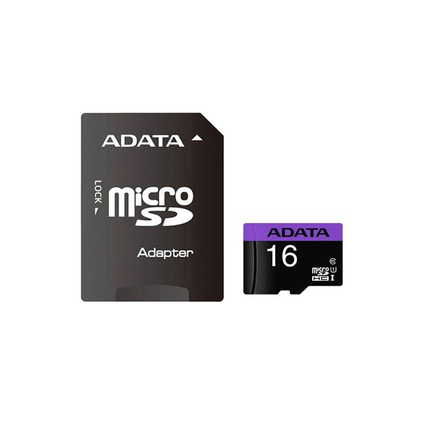 کارت حافظه‌ microSDHC ای دیتا مدل Premier کلاس 10 استاندارد UHS-I U1 سرعت 80MBps ظرفیت 16 گیگابایت به همراه با آداپتور SD