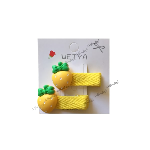 گیره موی فانتزی طرح توت فرنگی (پک دوتایی)