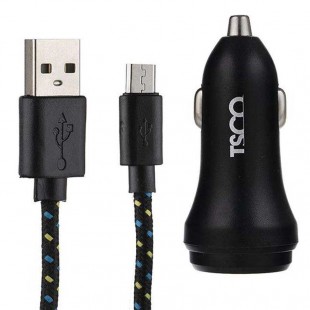 شارژر فندکی TSCO TCG 25 + کابل میکرو یو اس بی