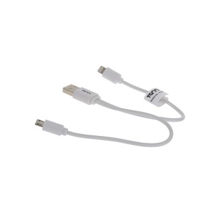 کابل تبدیل USB به microUSB و لایتنینگ تسکو مدل TC-A28 طول 0.2 متر