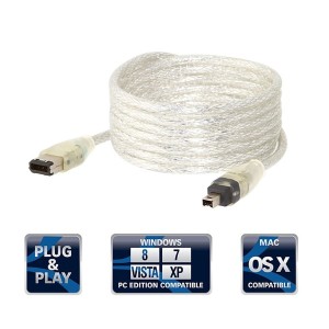 کابل رابط فایروایر 6 پین به 4 پین پی نت مدل IEEE1394 طول 1.2 متر