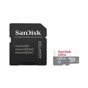 کارت حافظه microSDXC سن دیسک مدل Ultra کلاس 10 استاندارد UHS-I سرعت 100MBps ظرفیت 128 گیگابایت با آداپتور