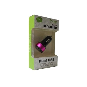 ‫شارژر فندکی دو پورت P-NET مدل PS.201
