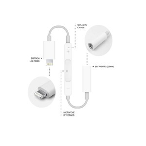 کابل تبدیل لایتنینگ به AUX مدل MH020 به طول 10 سانتی متر