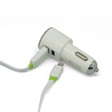 شارژر فندکی دو پورت LDNIO DL-C29 با کابل آیفون