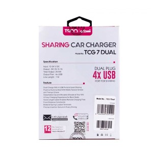 شارژر فندکی چهار پورت TSCO TCG-7 5.1A Dual Plug