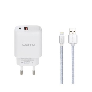 شارژر دیواری لیتو مدل LH-13 به همراه کابل تبدیل لایتنینگ