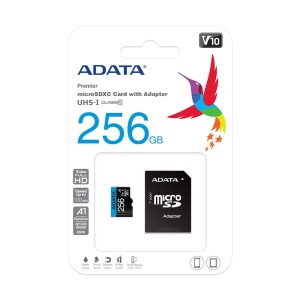کارت حافظه microSDXC ای دیتا مدل Premier V10 A1 کلاس 10 استاندارد UHS-I سرعت 100MBps ظرفیت 256 گیگابایت