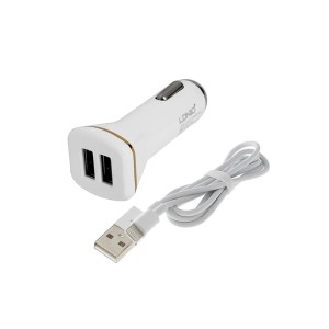 شارژر فندکی الدینیو مدل DL-219 همراه با کابل Lightning