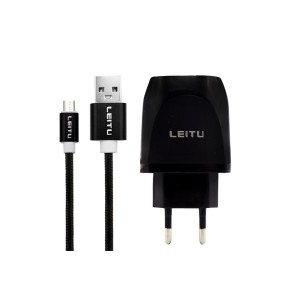شارژر دیواری لیتو مدل LEITU LH - 19 به همراه کابل تبدیل MICROUSB