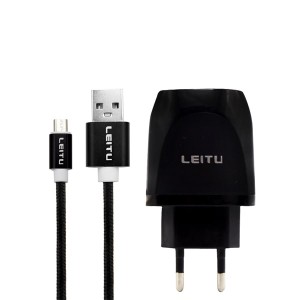 شارژر دیواری لیتو مدل LEITU LH - 19 به همراه کابل تبدیل MICROUSB