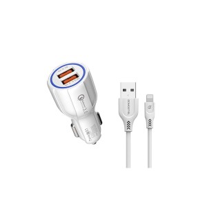 شارژر فندکی سوموس تل مدل A45 به همراه کابل تبدیل لایتنینگ