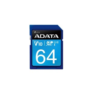 کارت حافظه‌ SDXC ای دیتا مدل Premier V10 کلاس 10 استاندارد UHS-I U1 سرعت 100MBps ظرفیت 64 گیگابایت