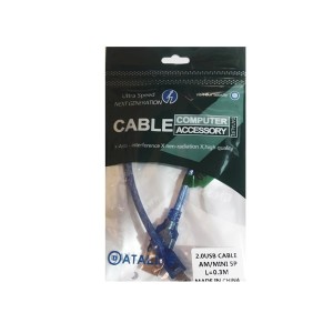 کابل تبدیل USB به miniUSB دیتا لایف مدل AM 5P طول 0.3 متر