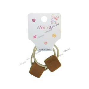 کش موی فانتزی طرح مکعب مخملی (پک دوتایی)