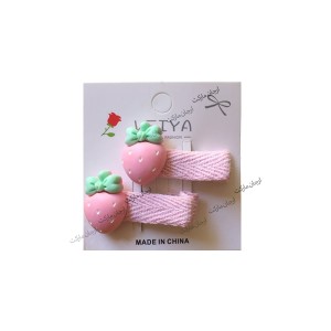 گیره موی فانتزی طرح توت فرنگی (پک دوتایی)