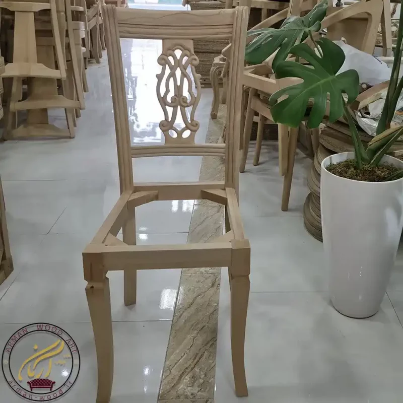 صندلی خام چوبی ناهید - کد 102