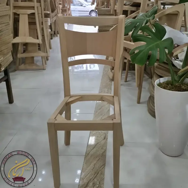 صندلی خام چوبی مدل ابرویی - کد 1629