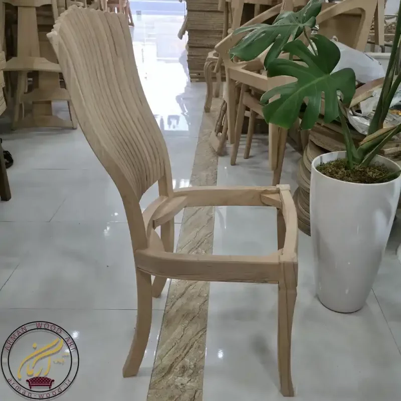 صندلی خام چوبی مدل صدفی آبشاری - کد 1636