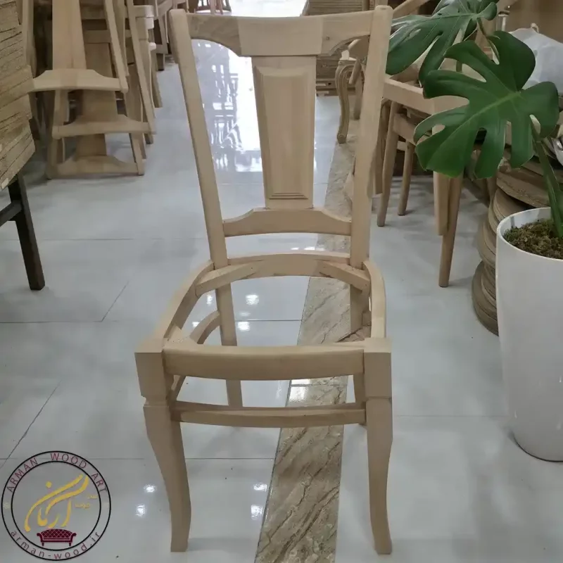 صندلی خام چوبی مدل لایت - کد 1637