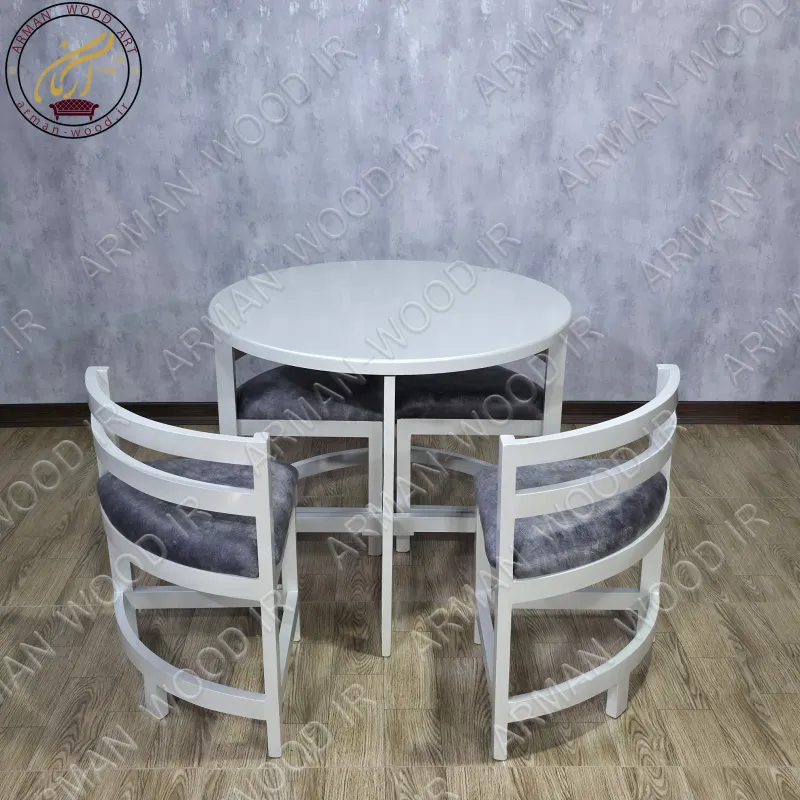 میز ناهارخوری کم جا گرد 4 نفره-1653