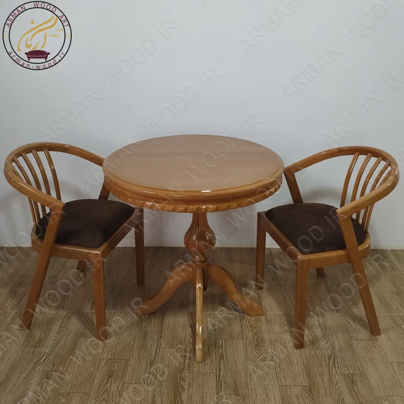 میز خاطره گرد با صندلی سبدی-1657