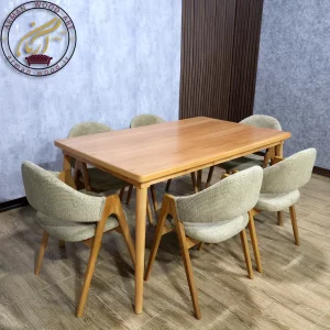 میز و صندلی ناهار خوری ۶ نفره چوب راش و توسکا