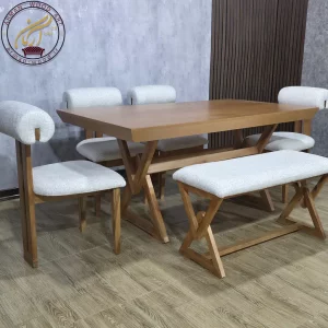 Modern wooden bench