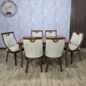 میز ناهارخوری کلاسیک مدل ناهید و صندلی پیچک داگلاس