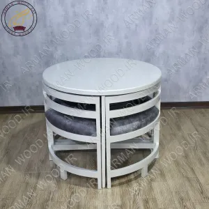 میز ناهارخوری کم جا گرد
