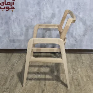 نمای کنار صندلی چوبی خام مدل استانبول
