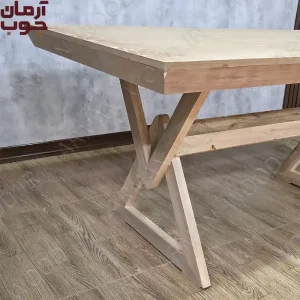 میز خام چوبی 6 نفره مدل سیدنی