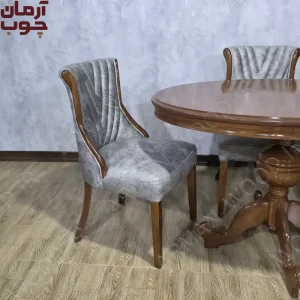 میز ناهارخوری ۴ نفره چوب توسکا میز اوبال صندلی هکتور