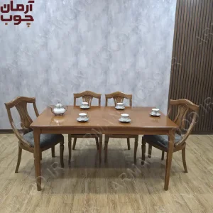 میز ناهارخوری 6 نفره چوبی مدل سناتور و دیپلمات